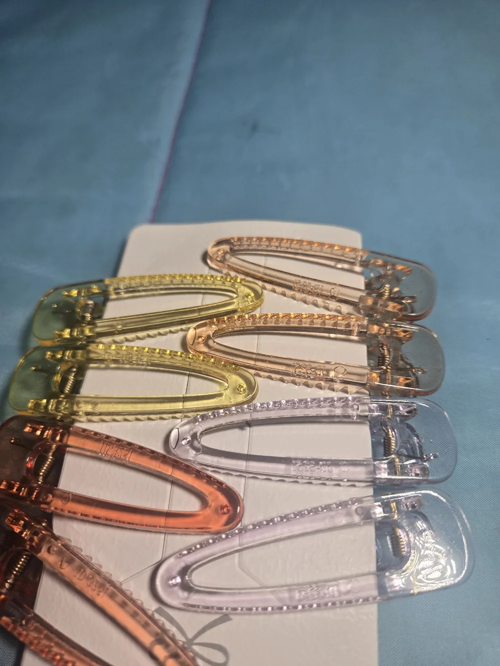 Acrylic Resin Triangle Clear Transparent Candy Colorful Hair Clips Set Of 8 New